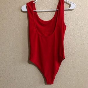 Red one piece swimsuit